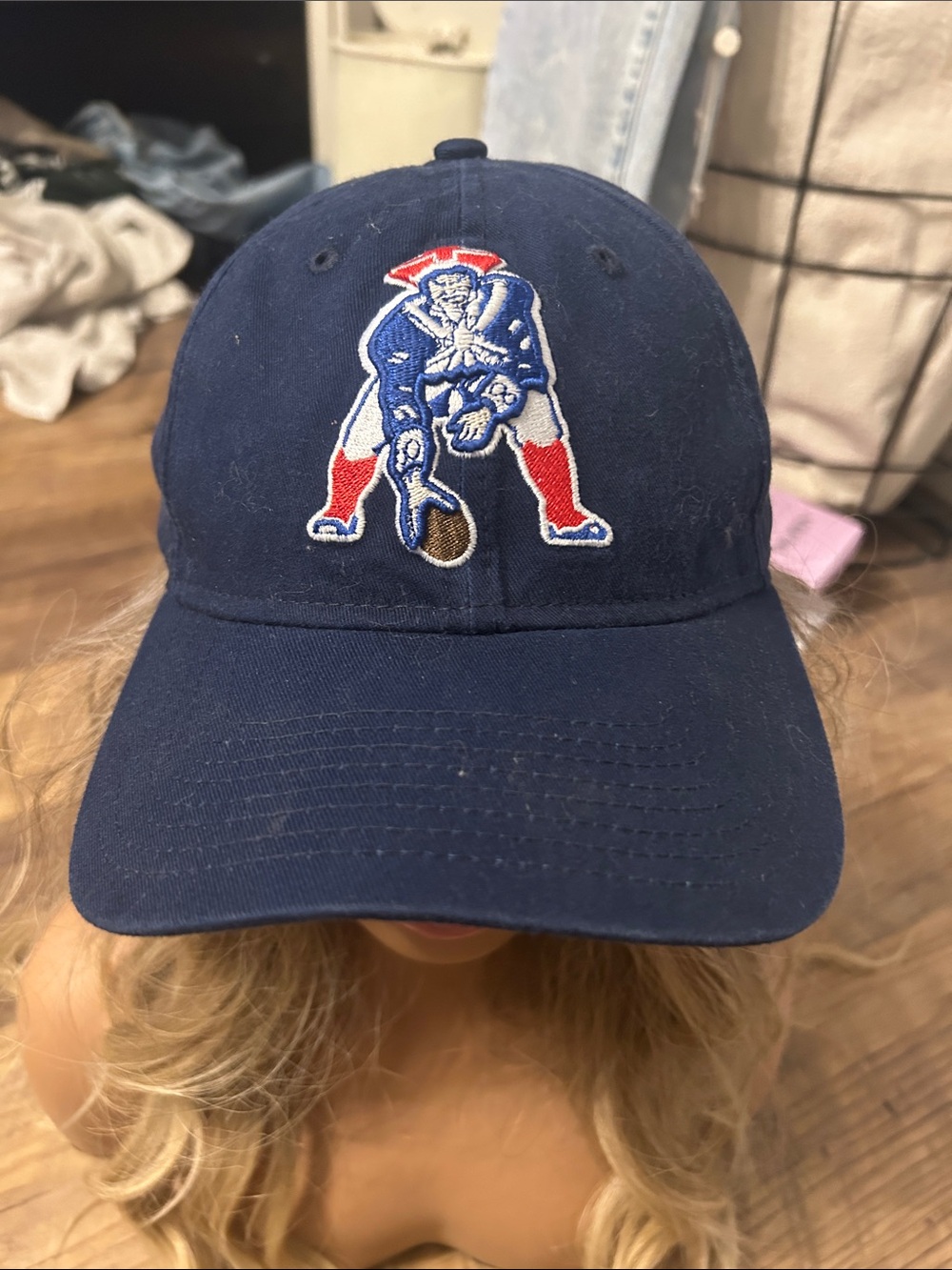 Vintage patriots Navy Baseball Cap with Patriotic Mascot